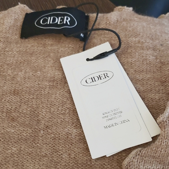 Cider Brown Double Tie Front Cardigan with Floral Embroidered Accents Size M - Picture 3 of 7